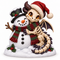 Illustration of the intended Snowman's Bonewing Christmas dragon design