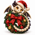 Illustration of the intended Wreath Keeper Christmas dragon design