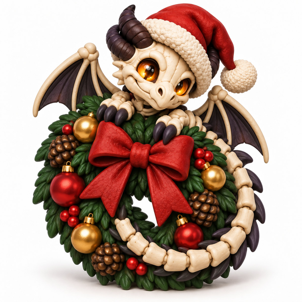 Illustration of the intended Wreath Keeper Christmas dragon design