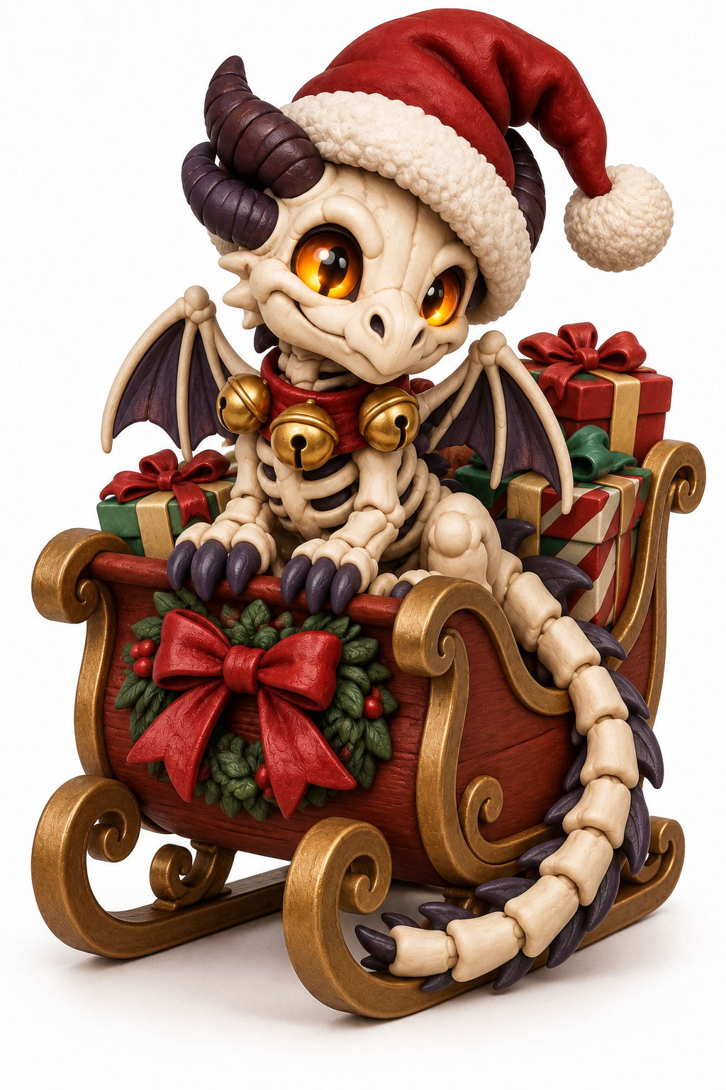 Illustration of the intended Sleighbones Christmas dragon design