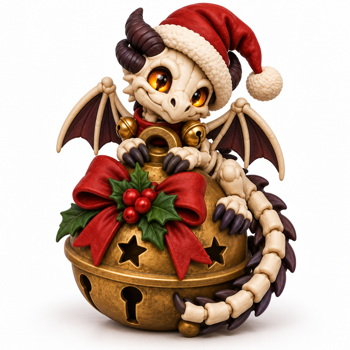 Illustration of the intended The Bone Bell Christmas dragon design