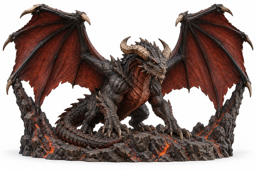Ashen Tyrant — original ancient dragon figurine