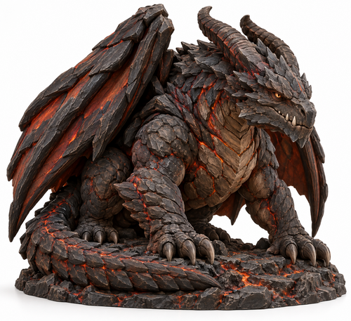 Cindermaw — original ancient dragon figurine