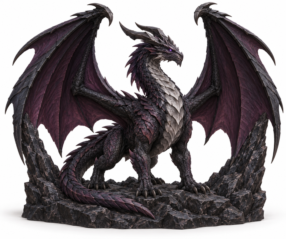 Nightglass Sovereign — original ancient dragon figurine