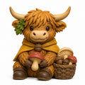 Illustration of the intended Acorn Basket Highland cow design