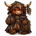 Illustration of the intended The Plague Keeper Highland cow design