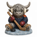 Illustration of the intended Hockey Night Cow Highland cow design