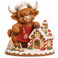 Illustration of the intended Gingerbread Cottage Highland cow design