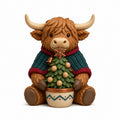 Illustration of the intended Evergreen Hug Highland cow design