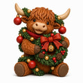Illustration of the intended Wreath Wrangler Highland cow design