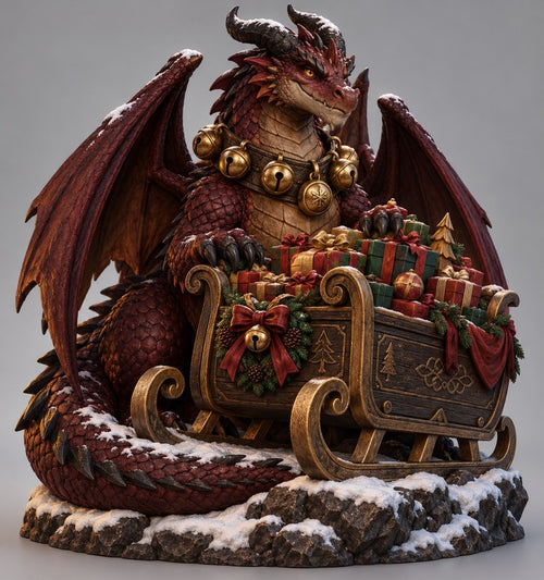 Illustration of the intended Crimson Sleighwyrm dragon design