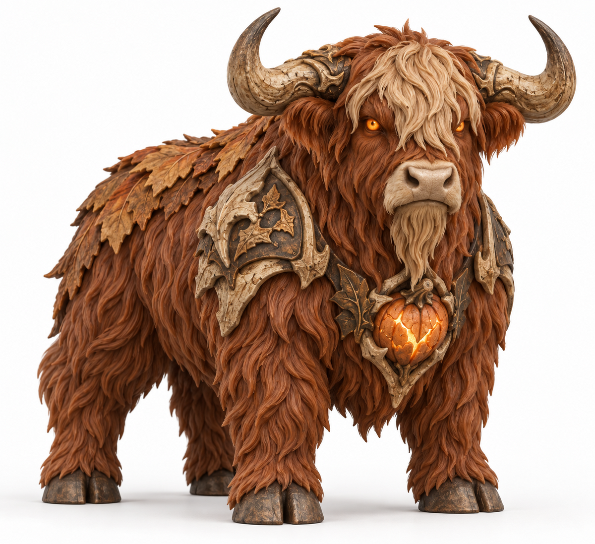 Harvest Warden dark Highland cow figurine
