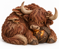 Sporeheart dark Highland cow figurine