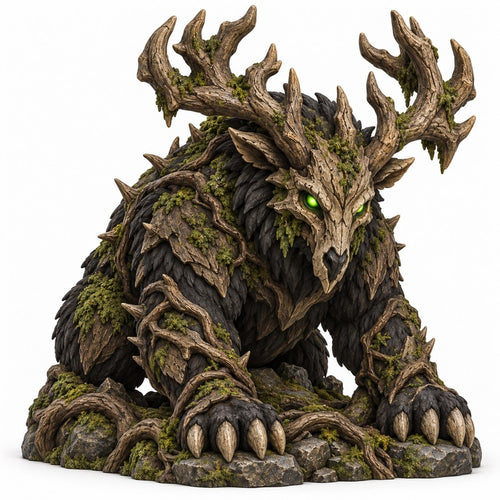 Briarhart Stag, Blackwood Beasts dark fantasy concept artwork