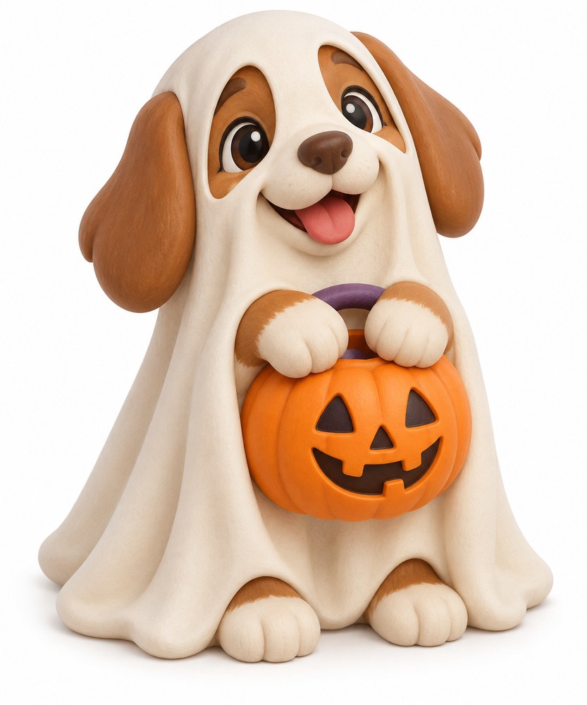 Ghost-Pup Treat Keeper, Halloween Northwood Friends concept artwork