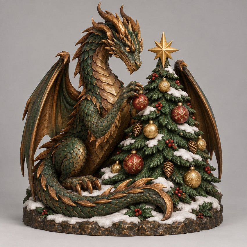 Illustration of the intended The Evergreen Wyrm dragon design